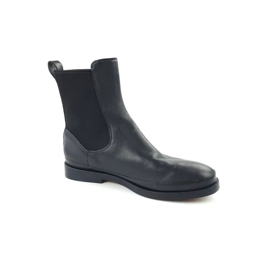 VINCE Cecyl Leather Ankle Boot Chelsea Black Minimal Quiet Luxury Old Money Boho